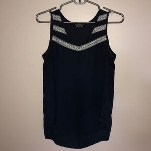 Navy Tribal Pattern Sleeveless Blouse